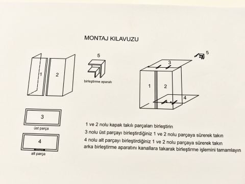 110cm Demonte Önden - Yandan Bacalı Kombi Dolabı  (60x110x36)