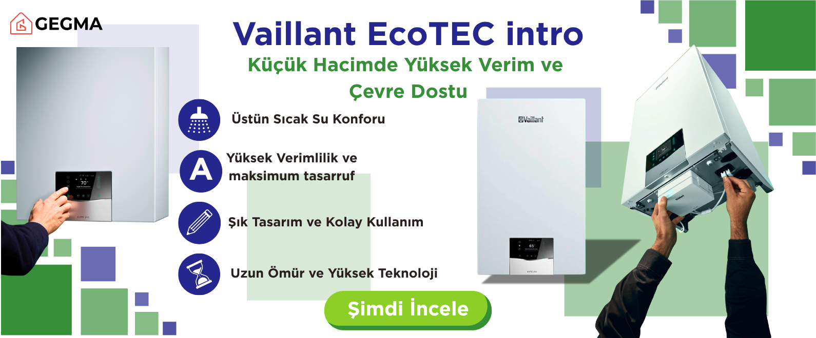 Vaillant EcoTEC Intro kombi - küçük hacimde yüksek verim, A sınıfı enerji tasarrufu ve çevre dostu kombi modeli